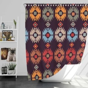 Vintage Tribal Design Shower Curtain