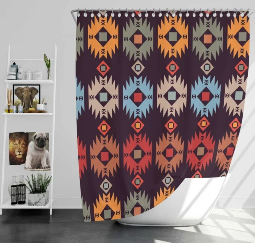 Vintage Tribal Design Shower Curtain