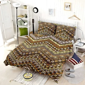 Vintage Tribal Zigzag Pattern Bedding Set