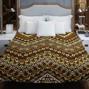 Vintage Tribal Zigzag Pattern Duvet Cover