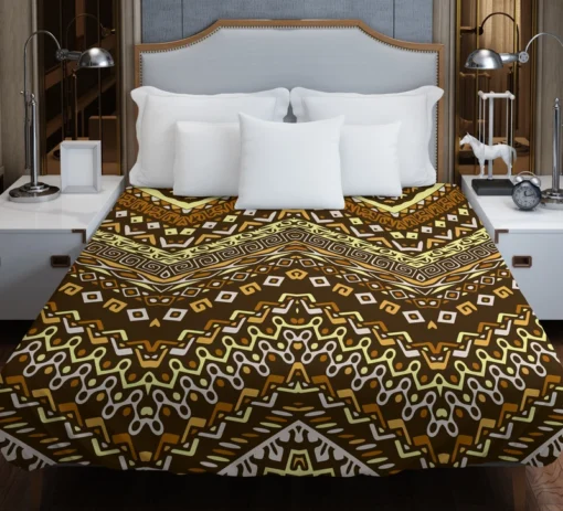 Vintage Tribal Zigzag Pattern Duvet Cover