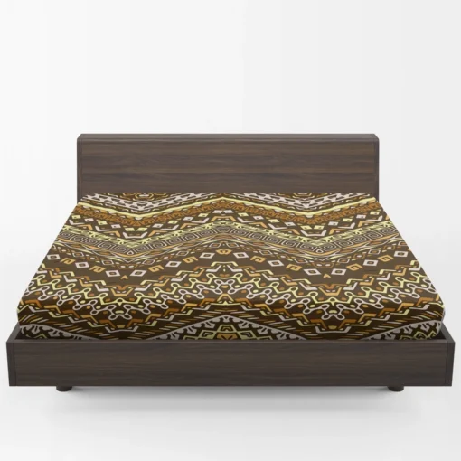 Vintage Tribal Zigzag Pattern Fitted Sheet 1