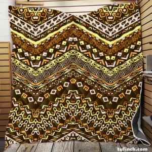 Vintage Tribal Zigzag Pattern Quilt Blanket