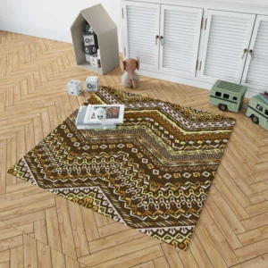 Vintage Tribal Zigzag Pattern Rug 1