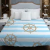 Vintage Wooden Ship Wheel Duvet Cover