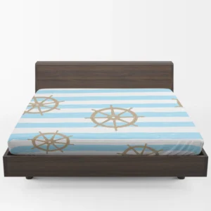 Vintage Wooden Ship Wheel Fitted Sheet 1