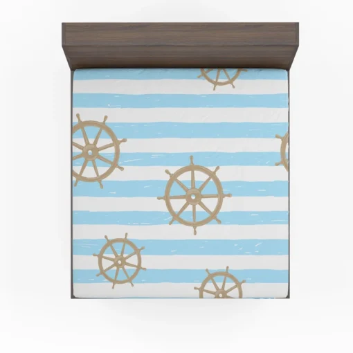 Vintage Wooden Ship Wheel Fitted Sheet