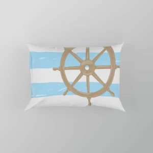 Vintage Wooden Ship Wheel Pillow Case