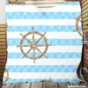 Vintage Wooden Ship Wheel Quilt Blanket