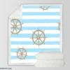 Vintage Wooden Ship Wheel Sherpa Fleece Blanket