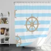 Vintage Wooden Ship Wheel Shower Curtain