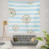 Vintage Wooden Ship Wheel Wall Tapestry