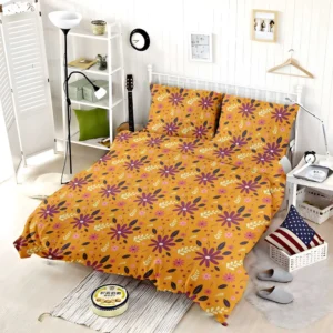 Vintage Yellow Mini Flowers Pattern Bedding Set