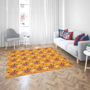 Vintage Yellow Mini Flowers Pattern Rug 2