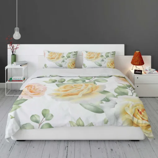 Vintage Yellow Rose Bedding Set 1