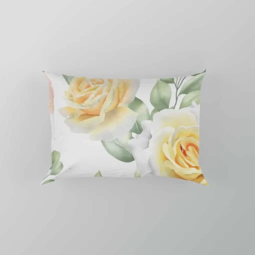 Vintage Yellow Rose Pillow Case