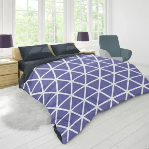 Violet Blue Triangle On White Duvet Cover 1