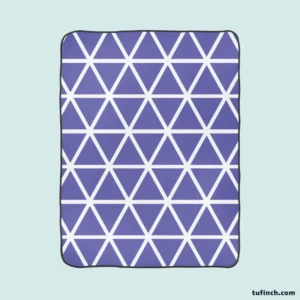 Violet Blue Triangle On White Fleece Blanket 1