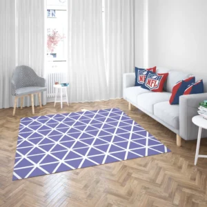 Violet Blue Triangle On White Rug 2