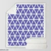 Violet Blue Triangle On White Sherpa Fleece Blanket