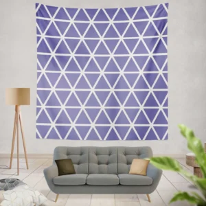 Violet Blue Triangle On White Wall Tapestry