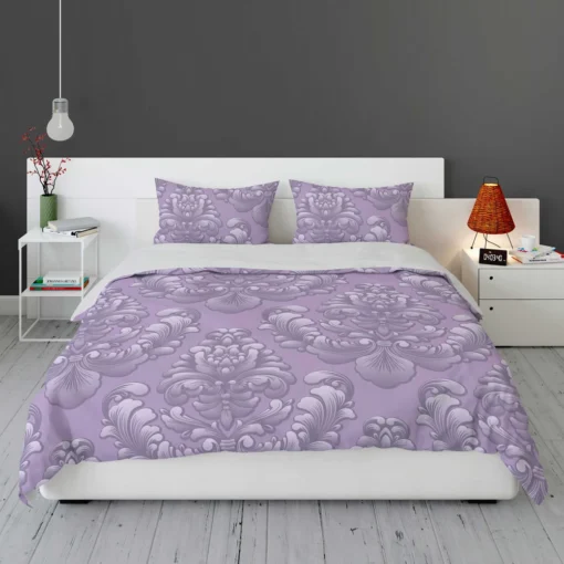 Violet Damask Pattern Bedding Set 1