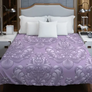 Violet Damask Pattern Duvet Cover