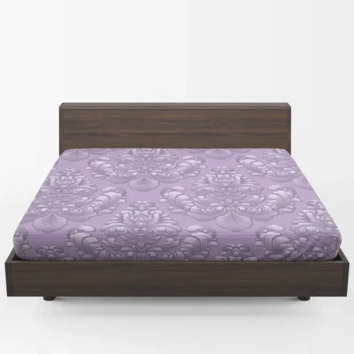 Violet Damask Pattern Fitted Sheet 1