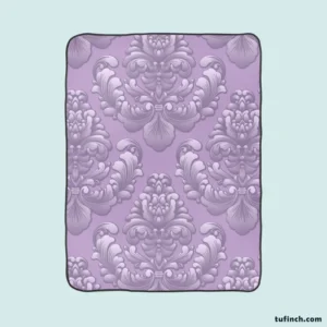 Violet Damask Pattern Fleece Blanket 1