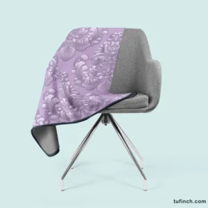 Violet Damask Pattern Fleece Blanket 2