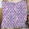 Violet Damask Pattern Quilt Blanket