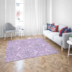 Violet Damask Pattern Rug 2