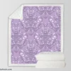 Violet Damask Pattern Sherpa Fleece Blanket