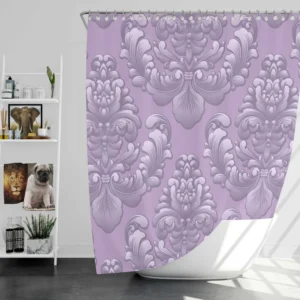 Violet Damask Pattern Shower Curtain