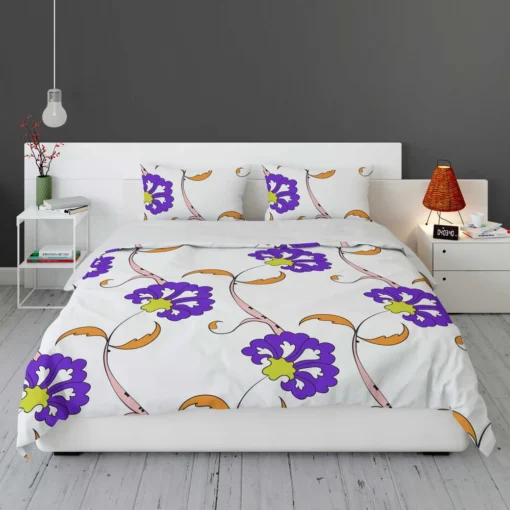 Violet Floral Element Shillington Pattern Bedding Set 1