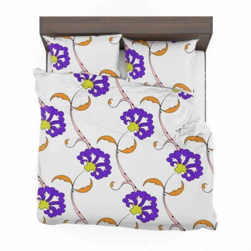 Violet Floral Element Shillington Pattern Bedding Set 2