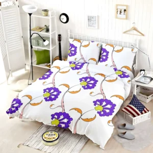 Violet Floral Element Shillington Pattern Bedding Set