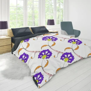 Violet Floral Element Shillington Pattern Duvet Cover 1