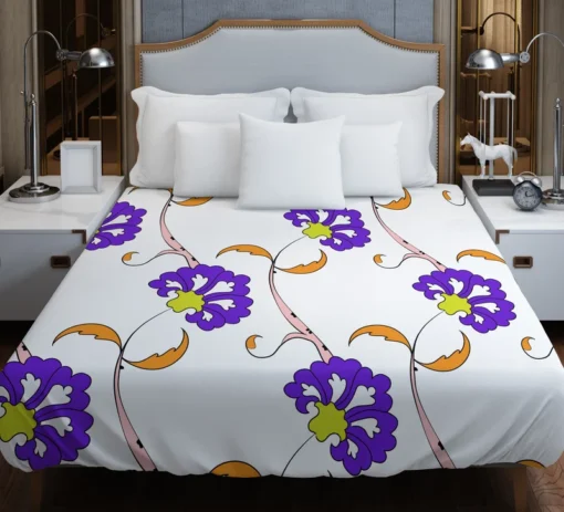 Violet Floral Element Shillington Pattern Duvet Cover