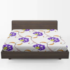 Violet Floral Element Shillington Pattern Fitted Sheet 1