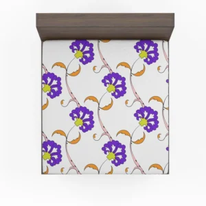 Violet Floral Element Shillington Pattern Fitted Sheet