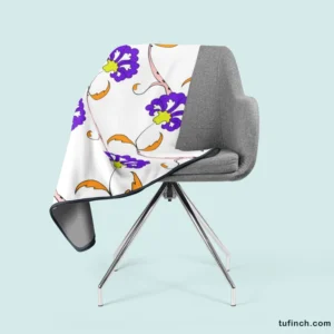 Violet Floral Element Shillington Pattern Fleece Blanket 2