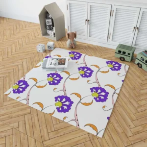 Violet Floral Element Shillington Pattern Rug 1