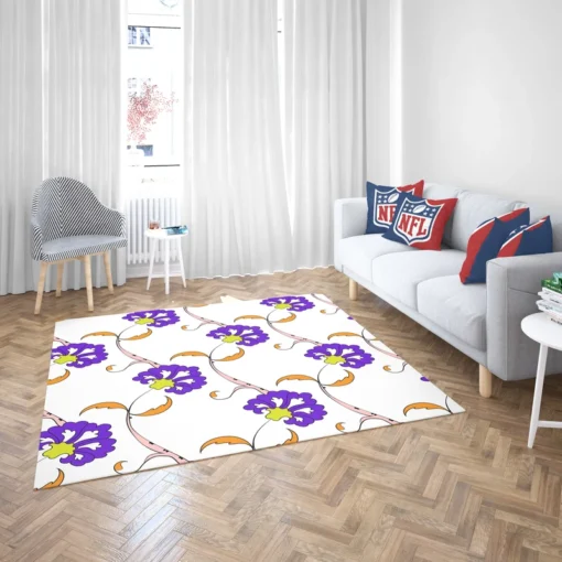 Violet Floral Element Shillington Pattern Rug 2