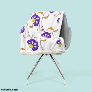 Violet Floral Element Shillington Pattern Sherpa Fleece Blanket 2