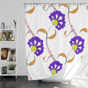 Violet Floral Element Shillington Pattern Shower Curtain