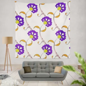 Violet Floral Element Shillington Pattern Wall Tapestry