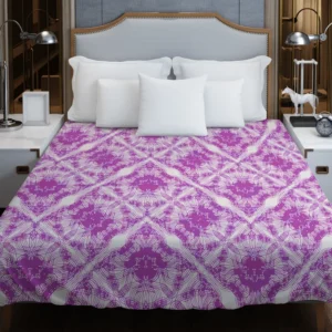 Violet Line Flower Modern Pattern Duvet Cover