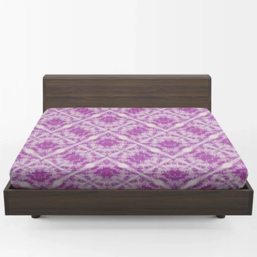 Violet Line Flower Modern Pattern Fitted Sheet 1