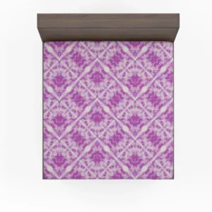 Violet Line Flower Modern Pattern Fitted Sheet